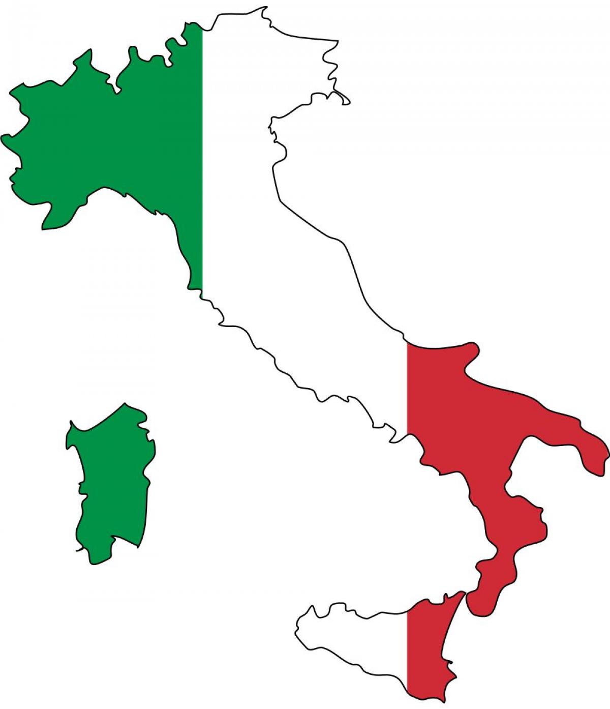 map of Italy flag