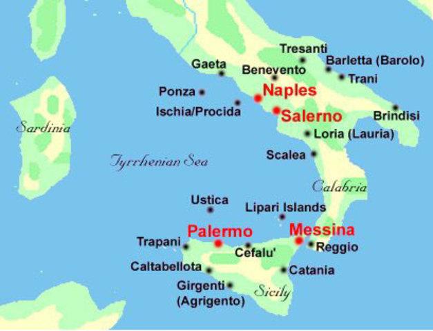 islands off coast of italy map