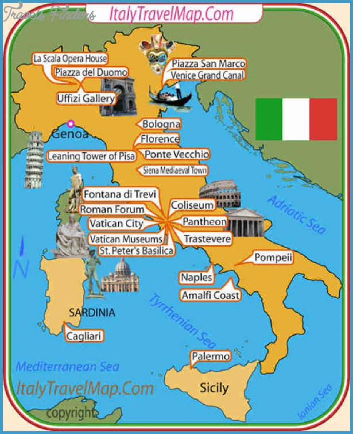 Italy attractions map