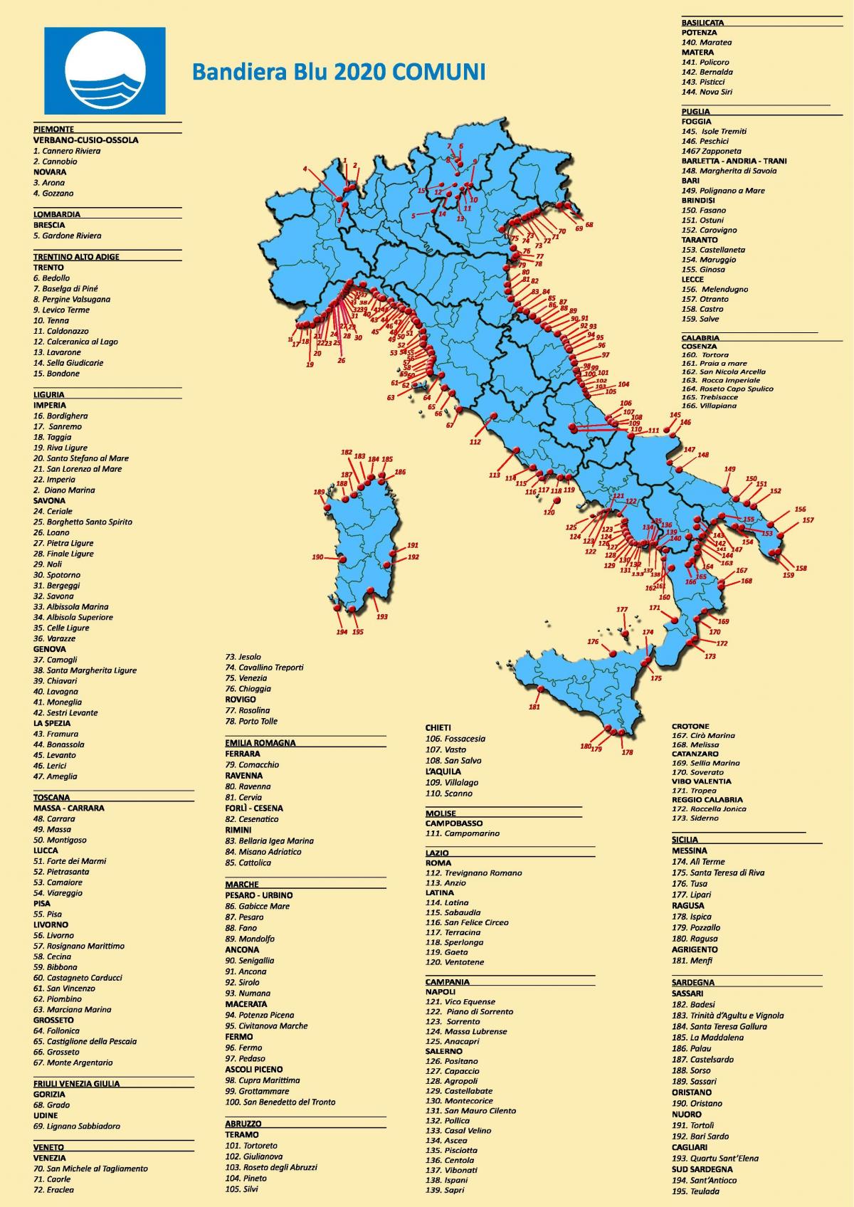 best beaches in Italy map