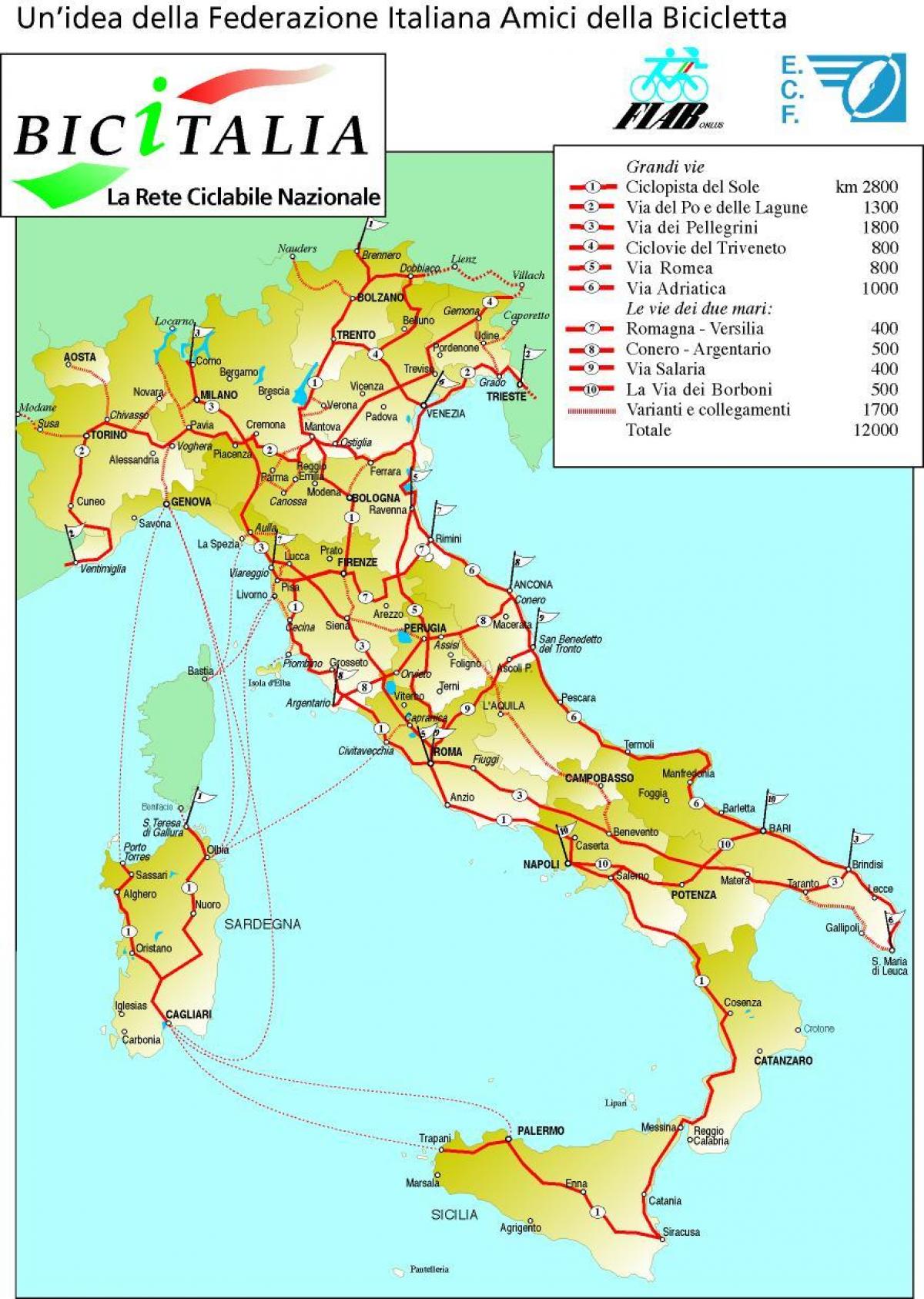 map of Italy bike