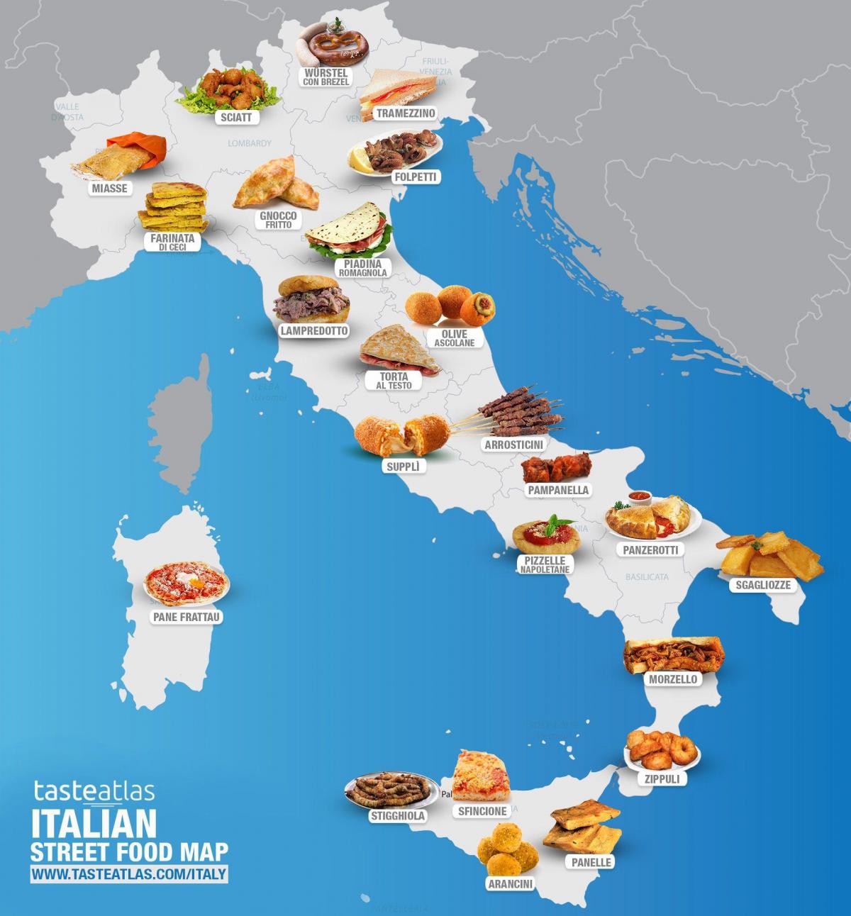 map of itlay food