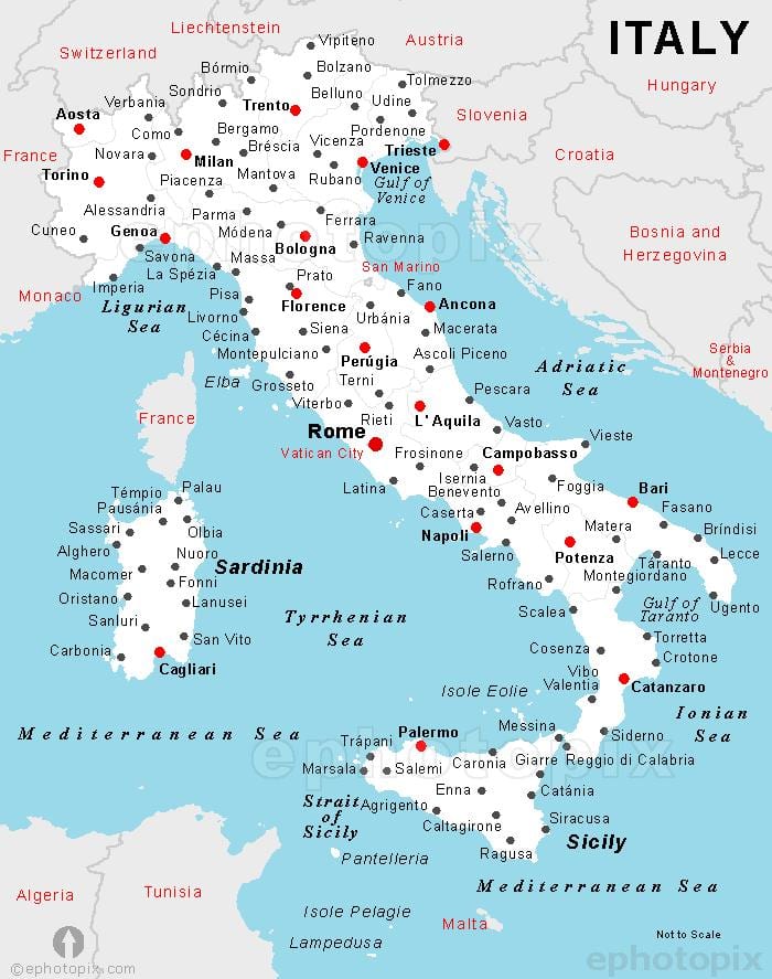 Villages Of Italy Map