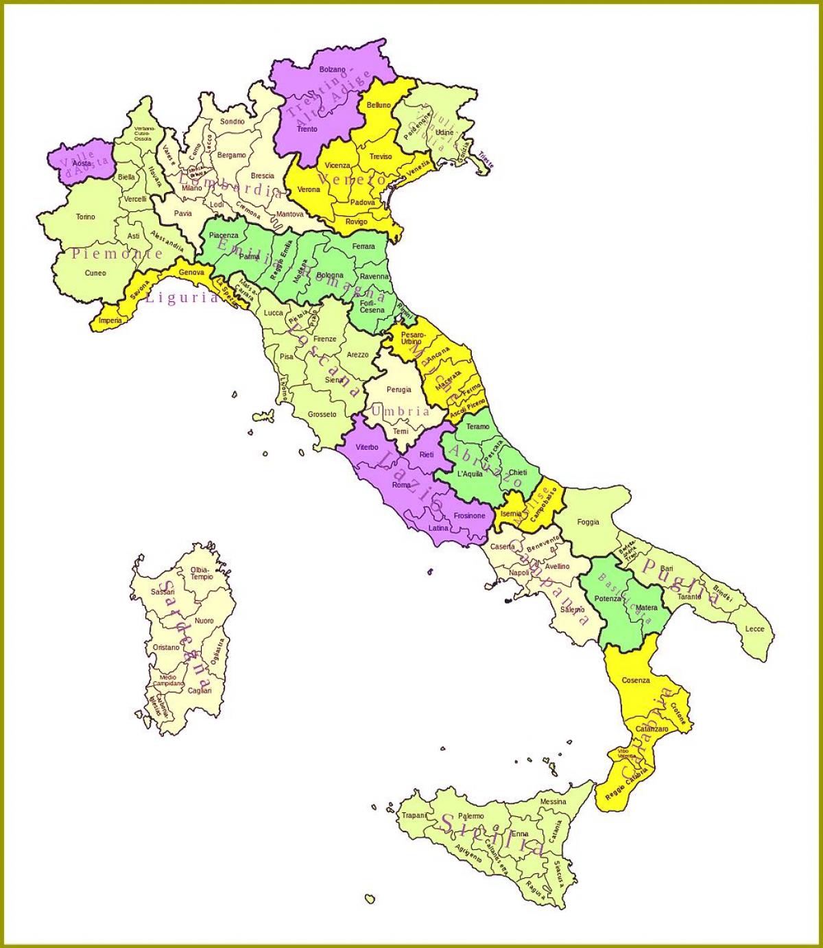 provinces of italy map