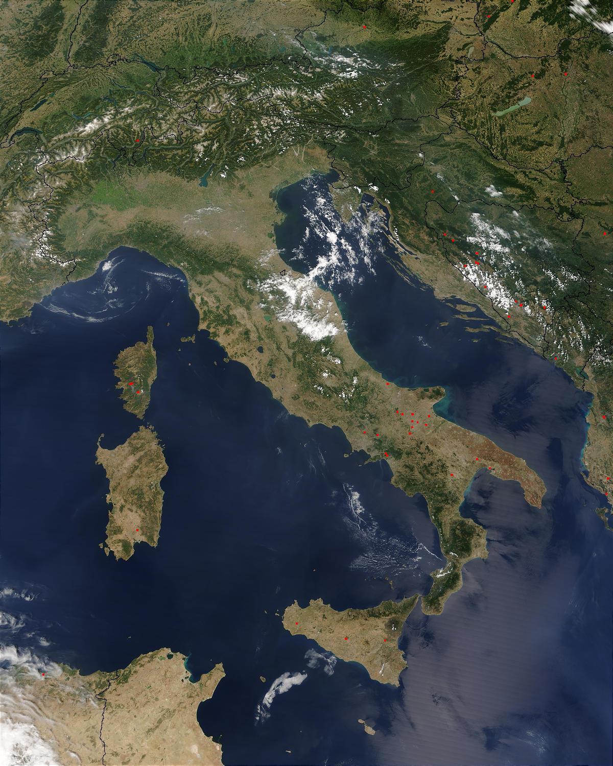 Italy Satellite Map Map Of Italy Satellite Southern Europe Europe   Italy Satellite Map 