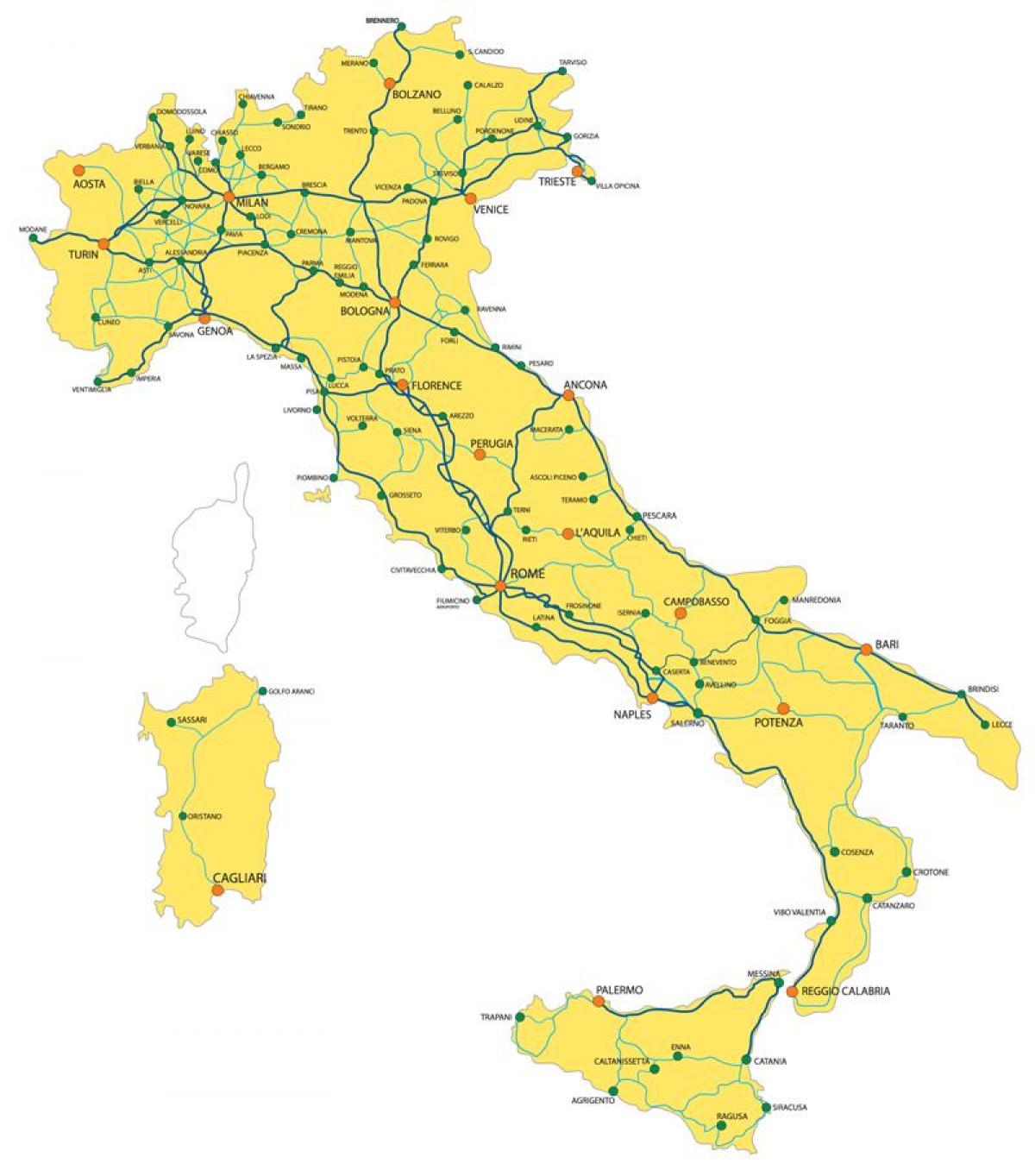 Italy train system map