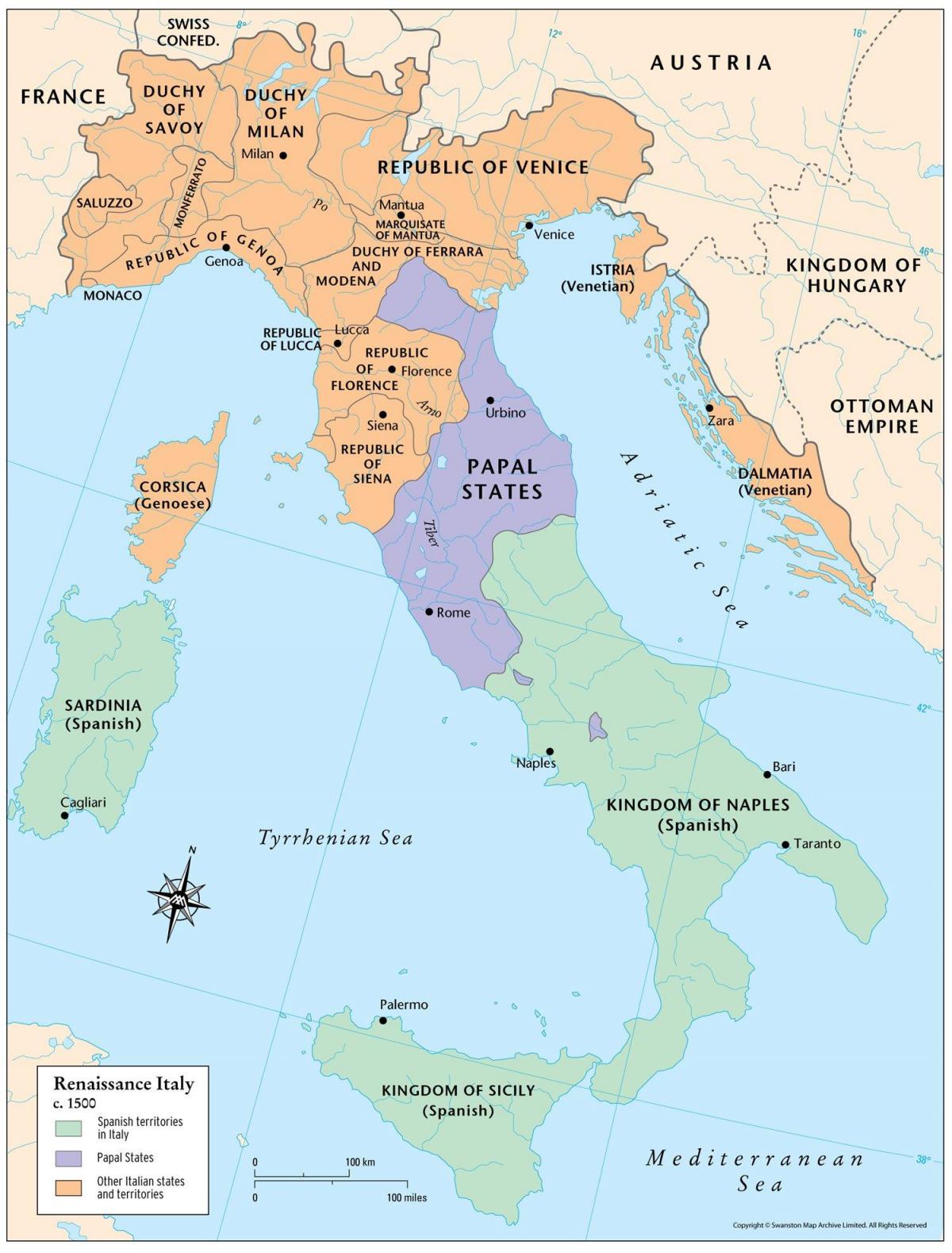 Italy map 1500