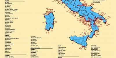 Best beaches in Italy map
