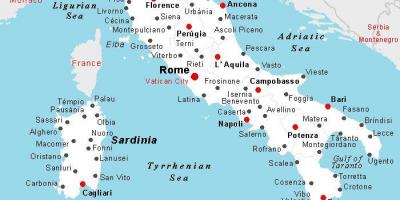 Map of Italy with city names