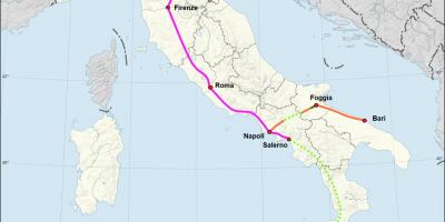 Italy high speed rail map