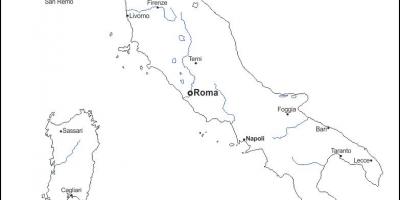 Outline map of Italy with cities