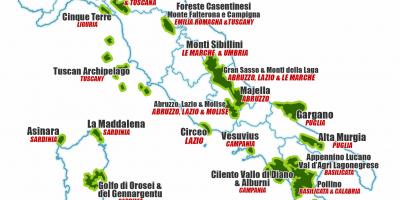 Italy national parks map