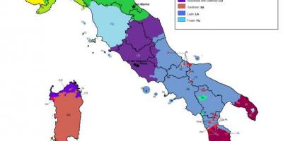 Map of Italy linguistic
